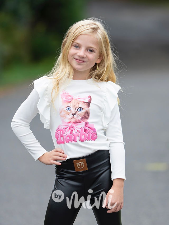 Barbie cat blůzka bílá