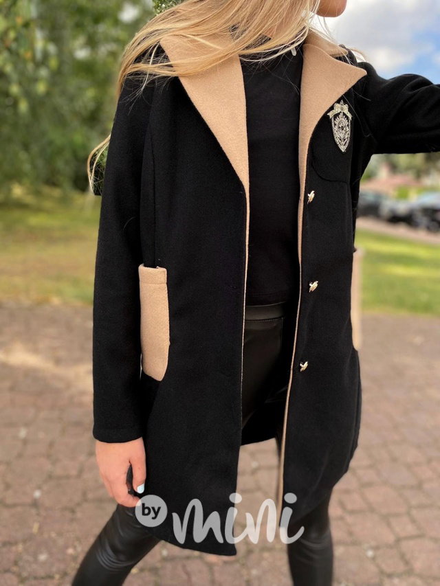 College flauš kabát black/beige