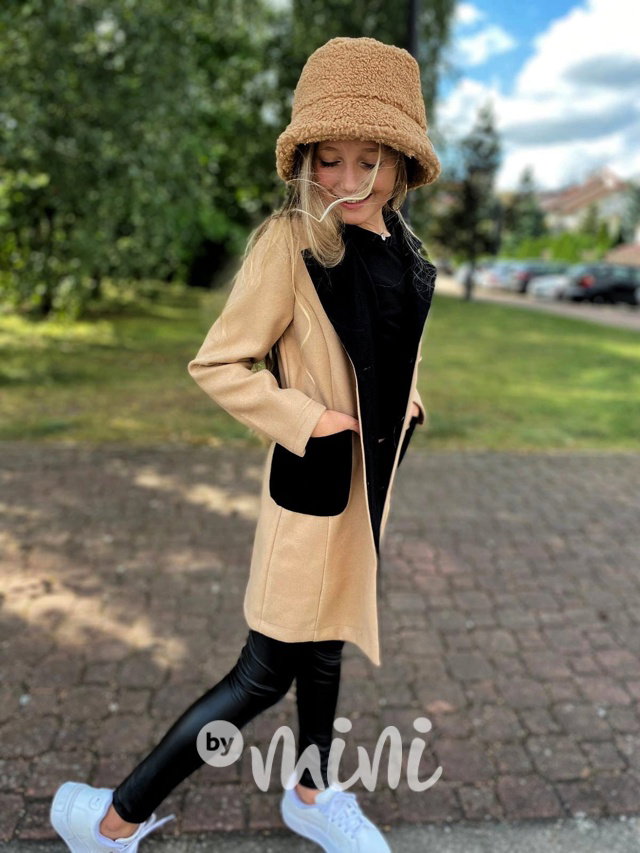 College flauš kabát beige/black