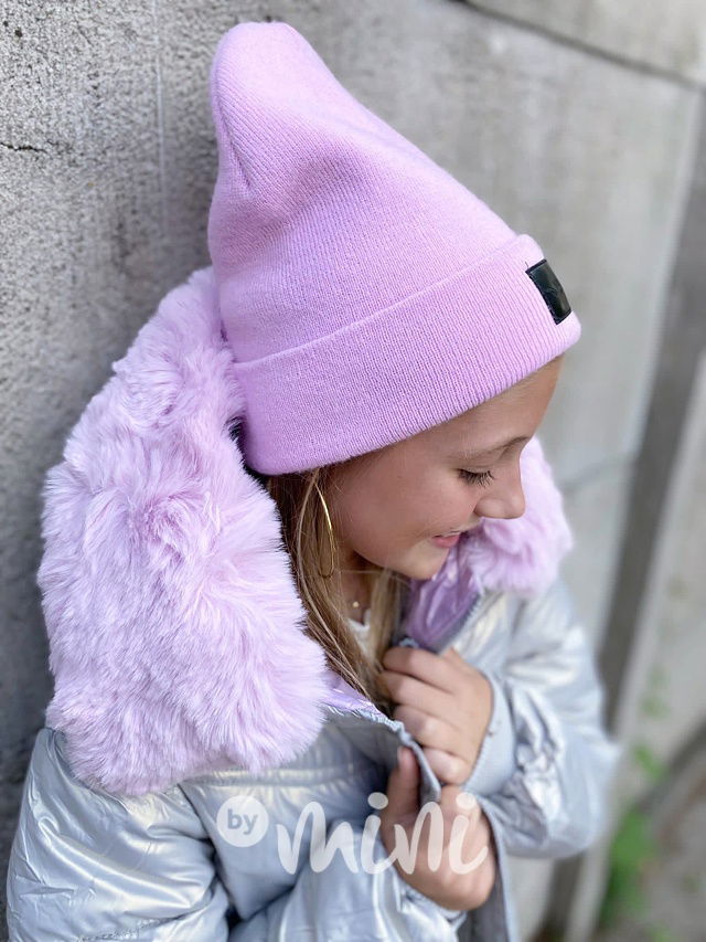 Zimní metalická long bunda silver