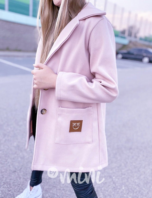 Flaušový kabát pink