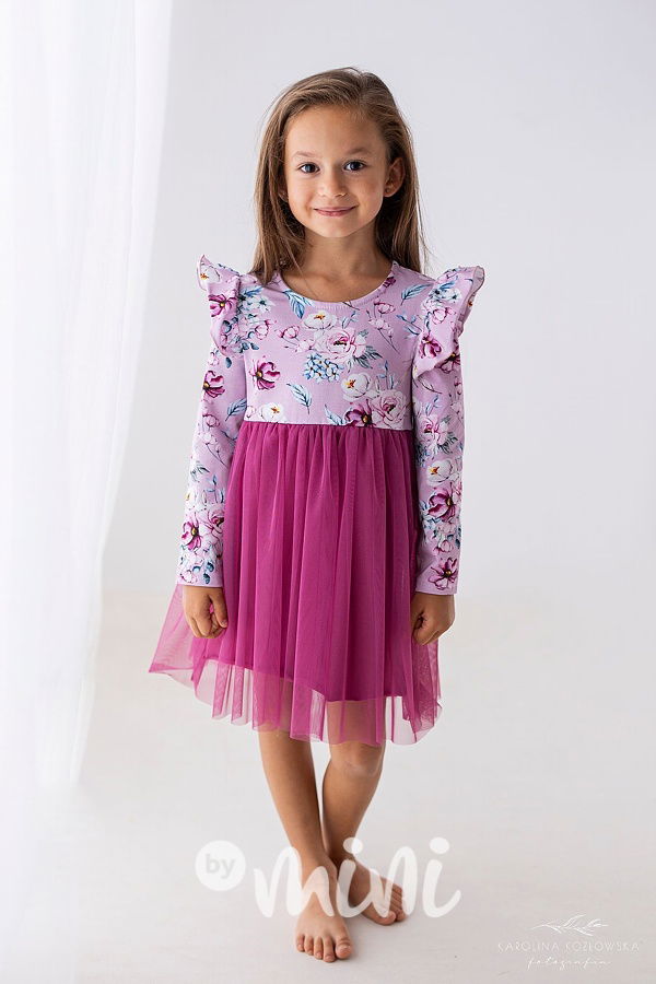 Lily Grey šaty s tylem purple