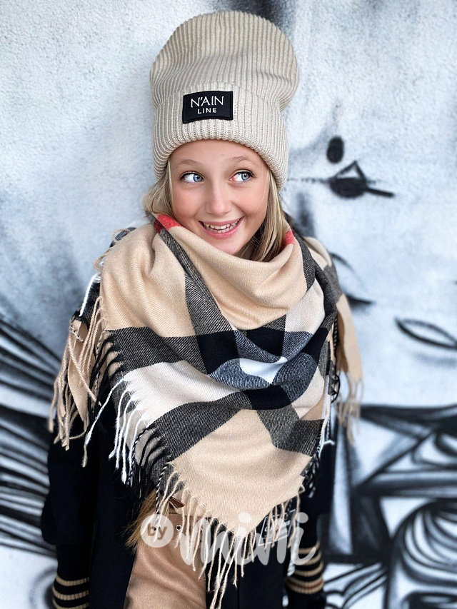 Hipster beanie čepice latte