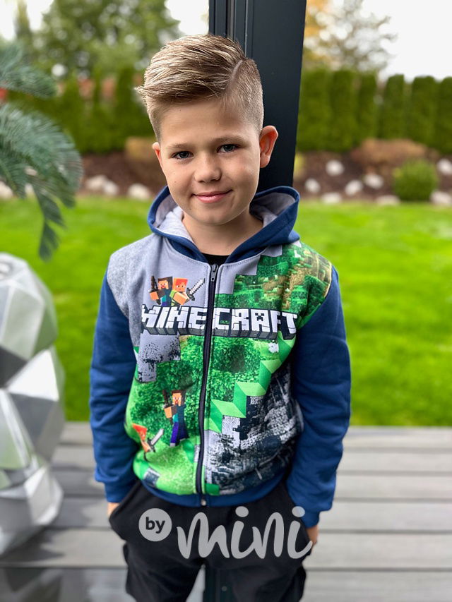 Minecraft vyteplená mikina blue