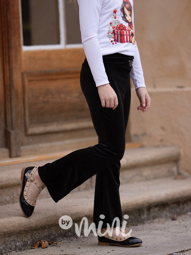 Fashion velur zvonáče černé