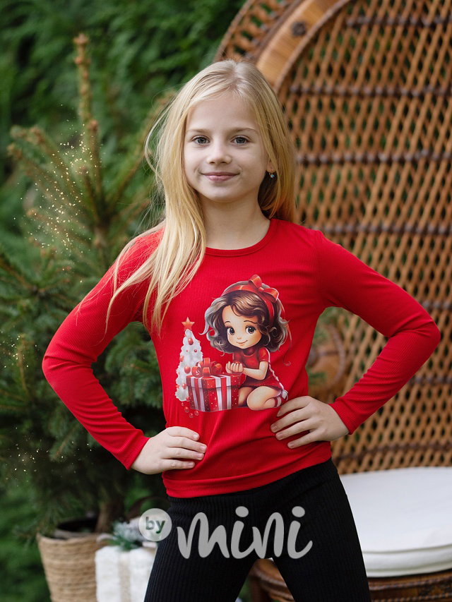 Xmas girl blůzka červená