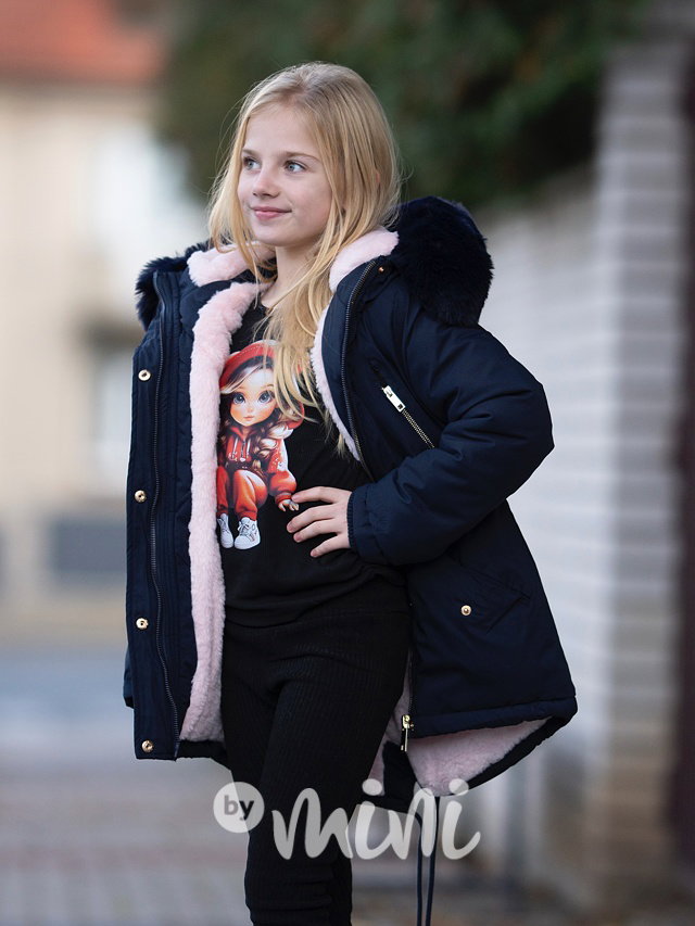 Blue/pink zimní parka