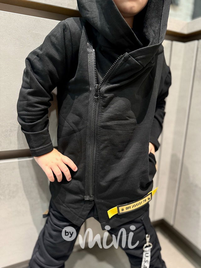 Zateplená asymetrická mikina DESIGN černá