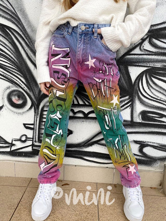 Rainbow jeans graffiti