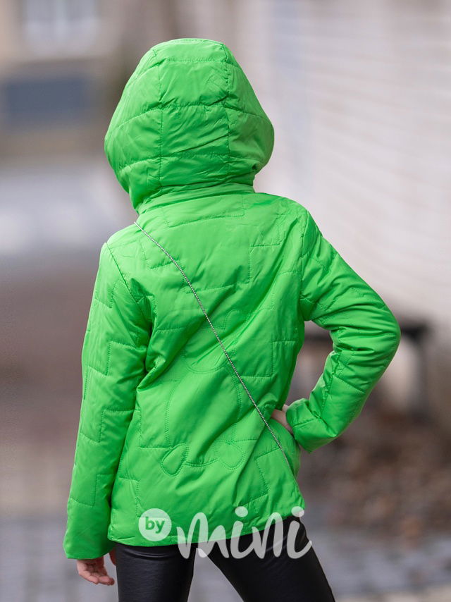 Jarní green bunda s kabelkou
