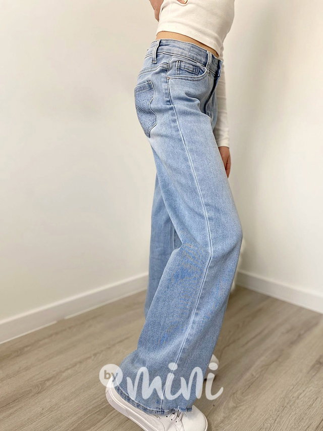 Fashion jeans ripped švédy s kamínky