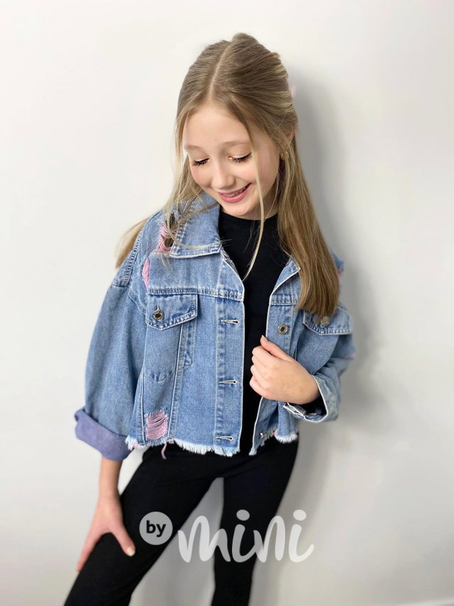 Pink ripped oversize jeans bunda