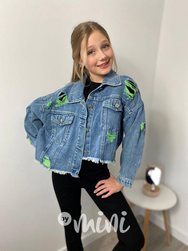 Green ripped oversize jeans bunda
