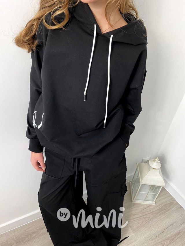 Teddy oversize mikina černá