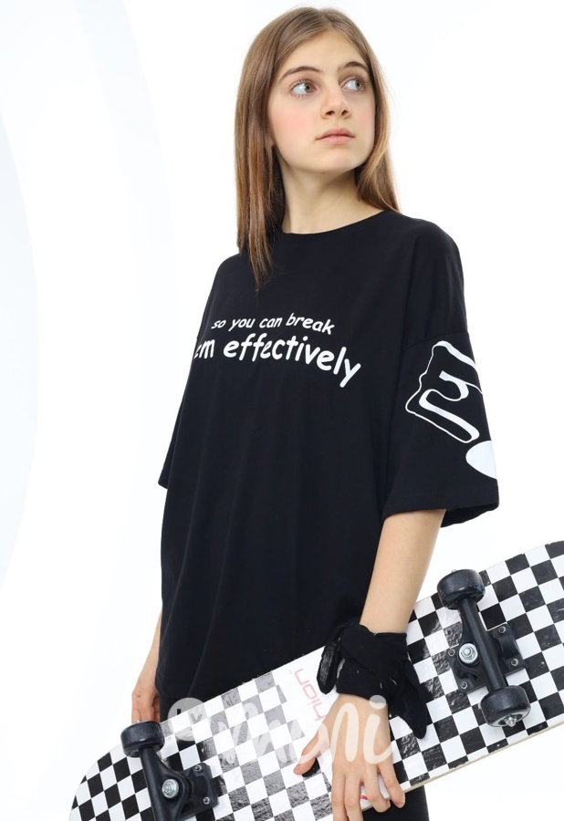 Oversize street triko Teddy black