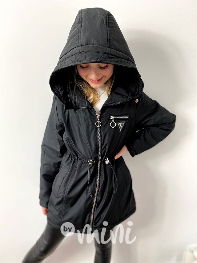 Parka s podšívkou černá