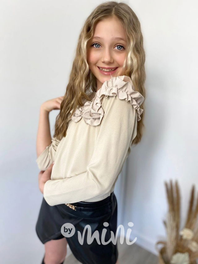 Glamour frill blůzka béžová