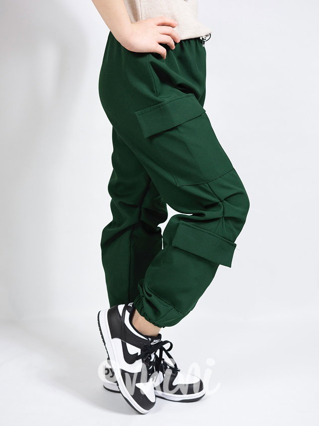 Jarní sporty cargo kapsáče forest green