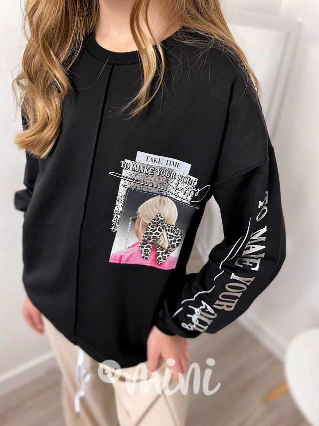 Mikina happy černá