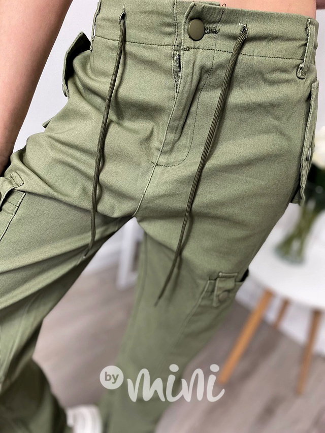 Maxi fashion švédy se šňůrkami khaki