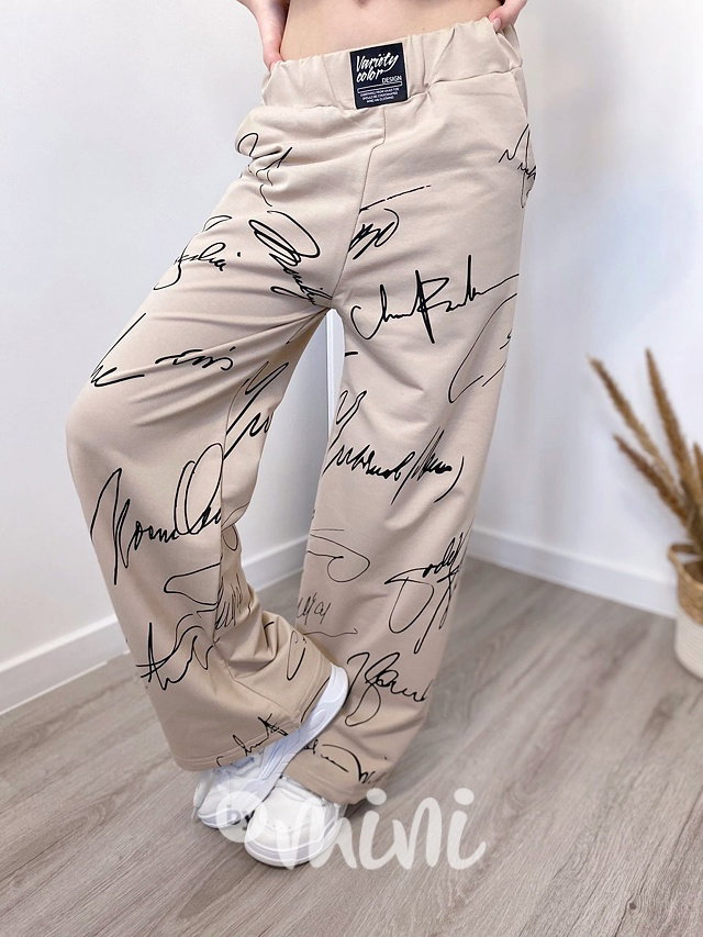 Creative široké kalhoty béžové