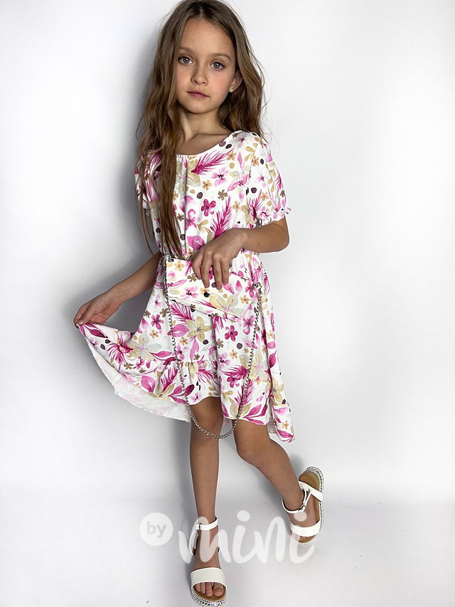 Flower šaty s kabelkou