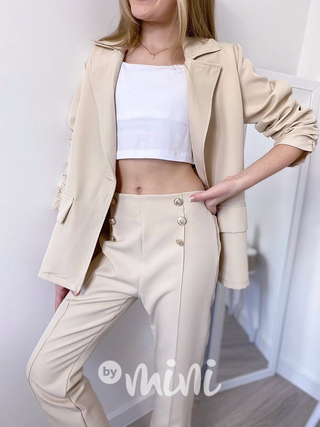 ELEGANT sako + kalhoty beige