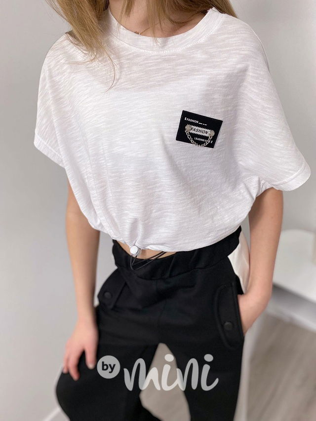 Crop oversize FASHION triko na stahování
