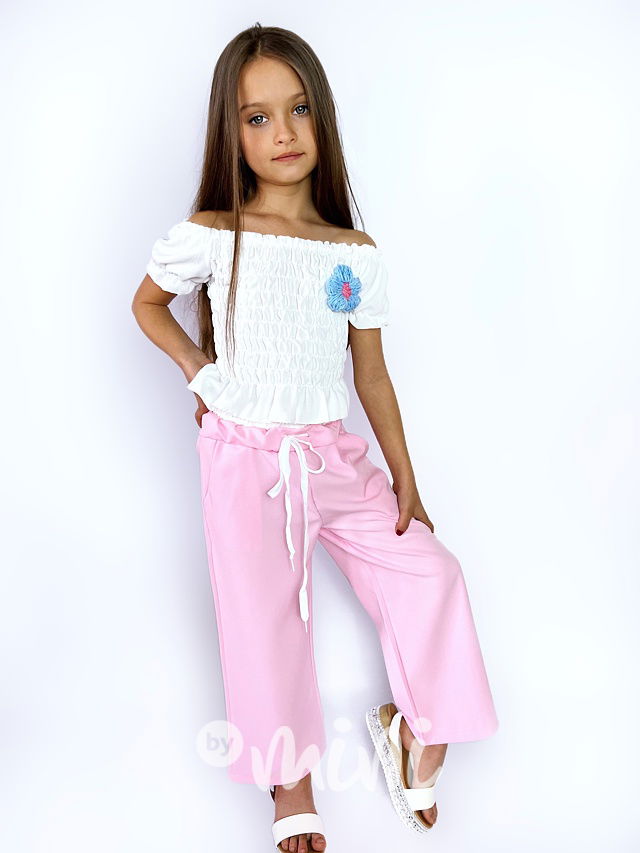 Široké lounge kalhoty pink