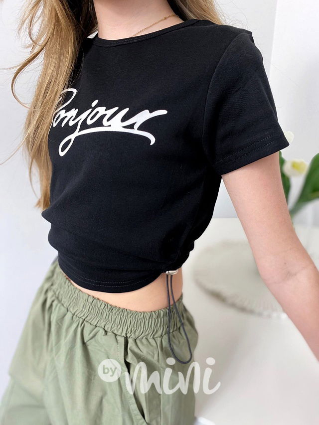 Bonjour triko na stahování černé