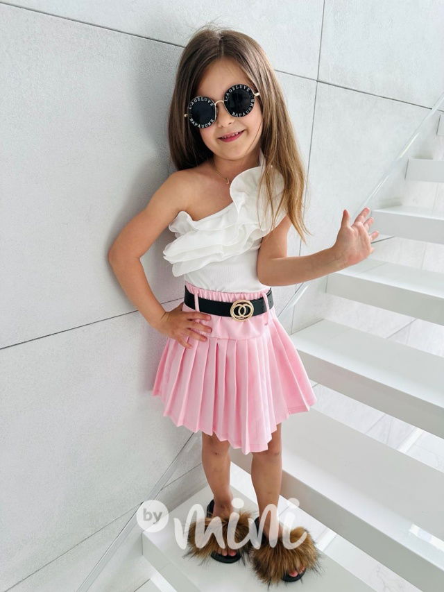 Řasená letní blůzka na jedno ramínko bílá