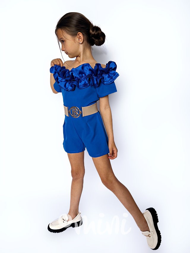 Maxi frill letní elegant overal royal blue