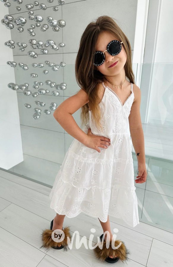 Letní boho šaty z madeiry white