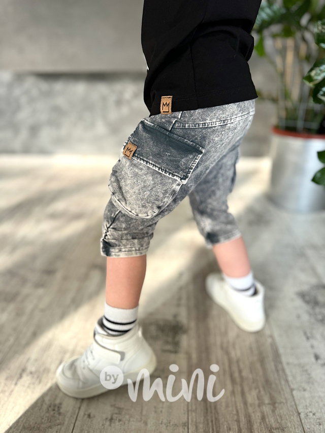 Soft black denim shorts kapsáče