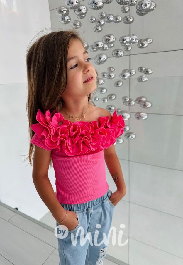 Řasená letní blůzka malinová
