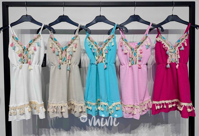 Letní boho šaty na ramínka růžové