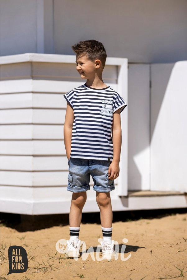 All for kids biker denim kraťasy ice blue