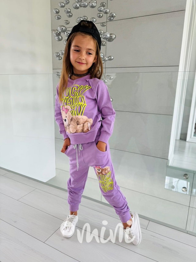 LUCKY teddy lila teplákovka