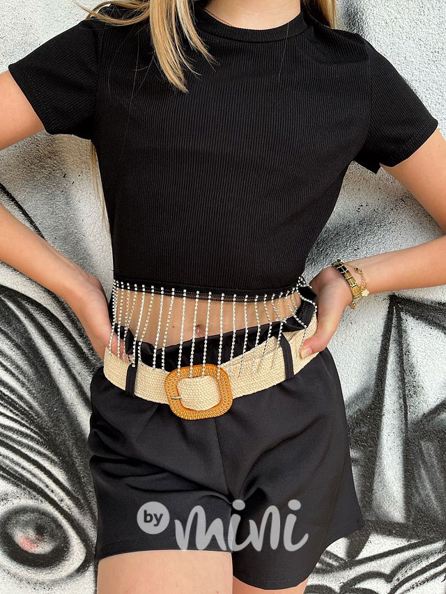 Crop top Gatsby se štrasem