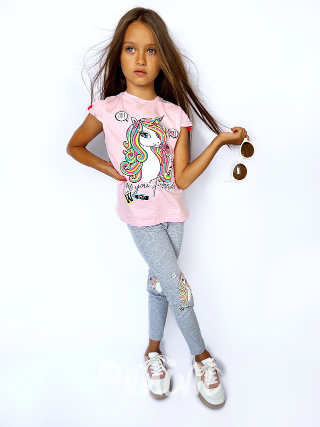 Unicorn triko s kamínky sweet pink