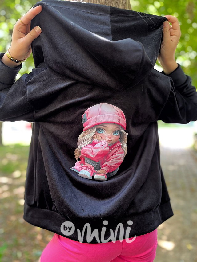 Sweetie velurová mikina black