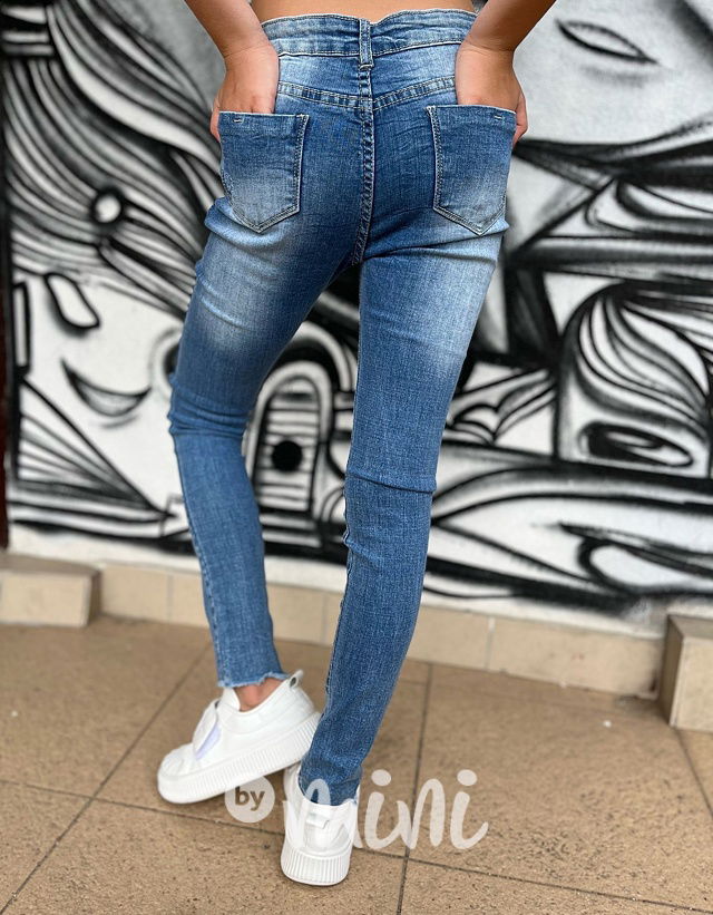 Denim jegginy s potiskem Lovely