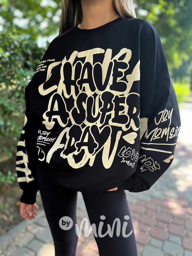 Mikina super day černá