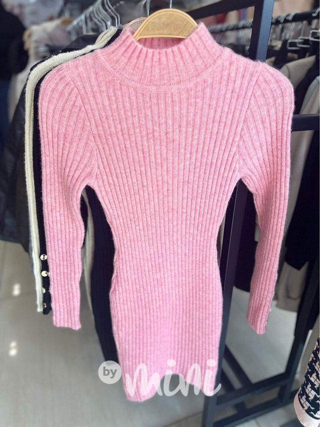 Podzimní svetříkové šaty PINK
