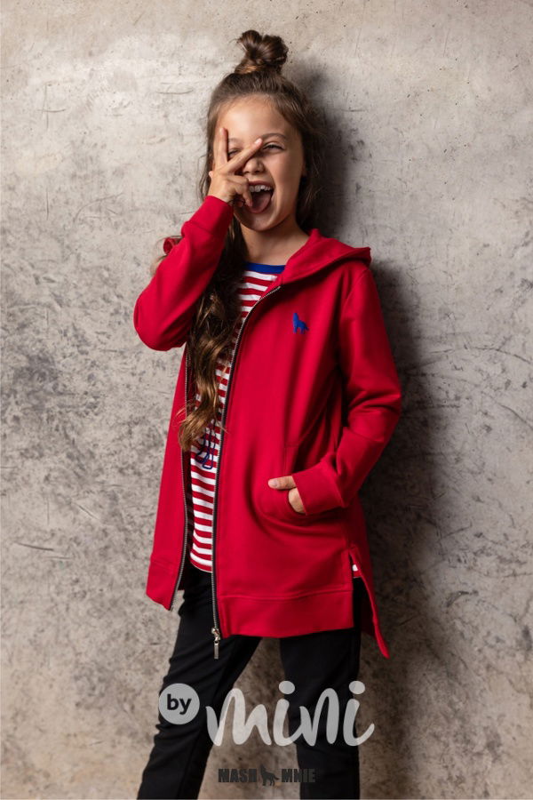 Mash Mnie long mikina WOLF červená