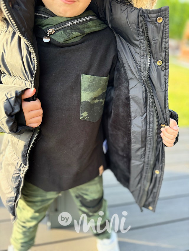 Zimní parka s kožíškem černá