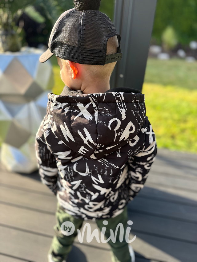 Přechodová podzimní bunda LETTERS black