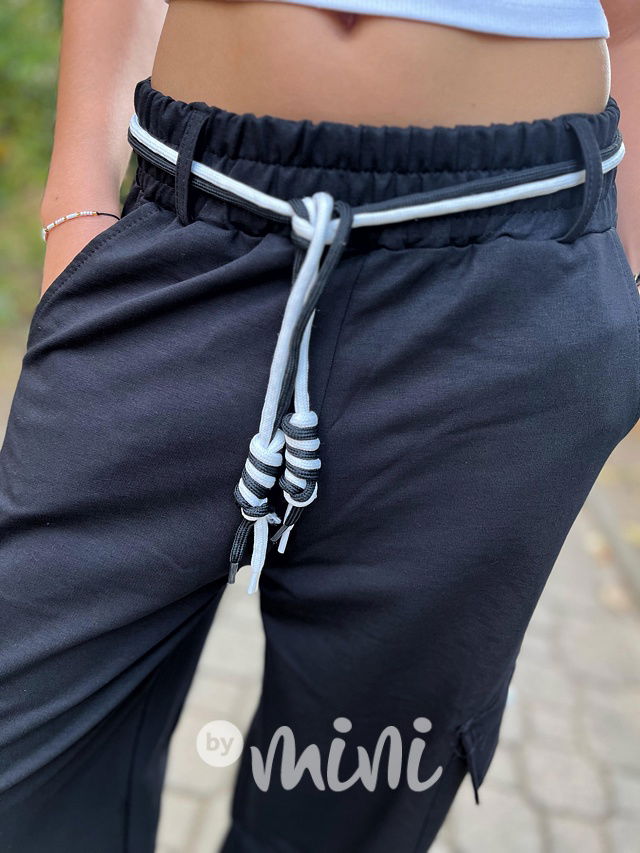 Černé relax volné kalhoty