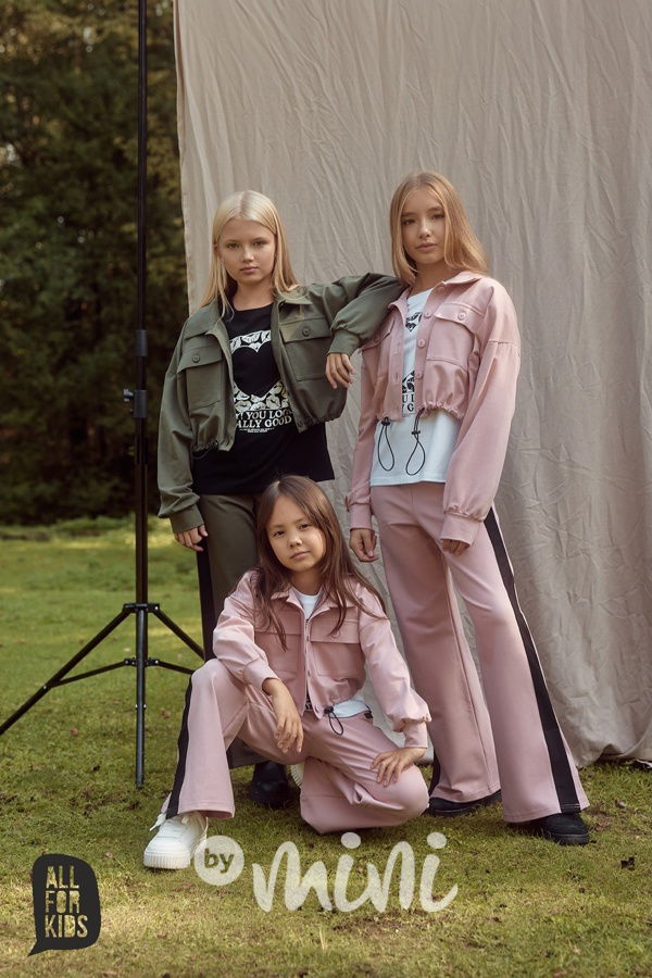 All for kids cargo crop mikina pink