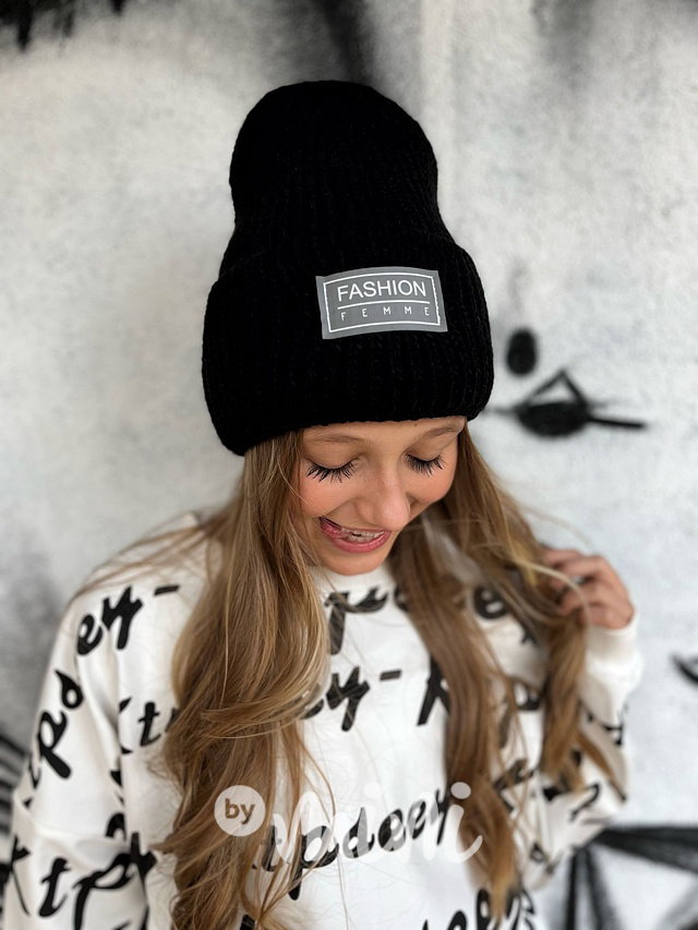 Fashion femme čepice černá